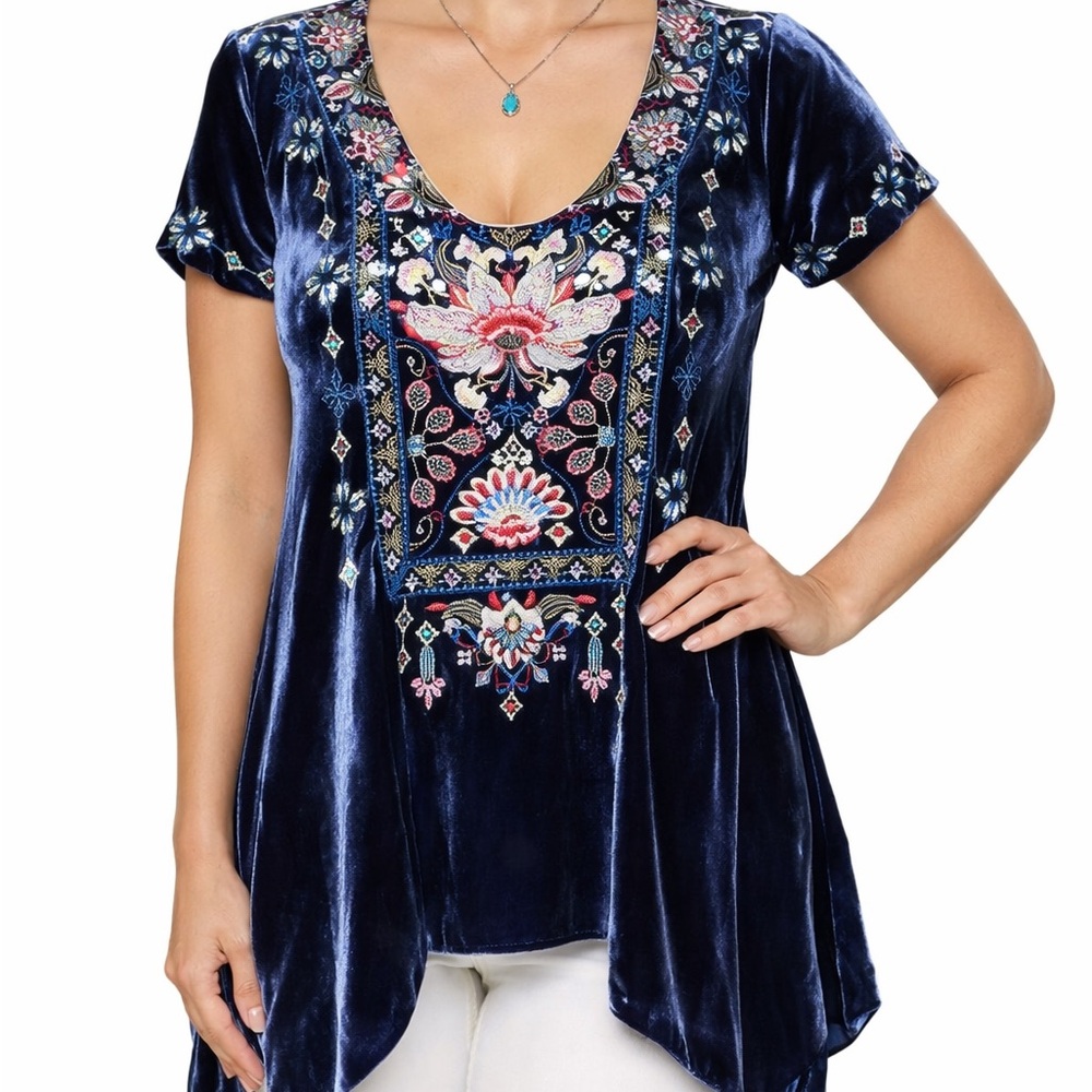 Johnny Was Nindi  heavily embroidered tunic (NWT)